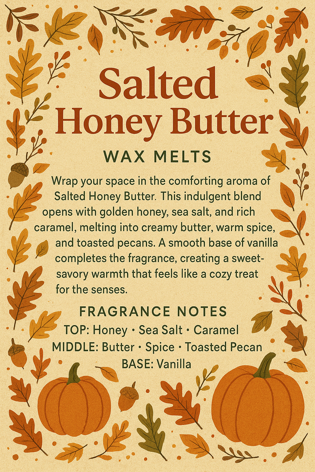 Salted Honey Butter Festive Wax Melts